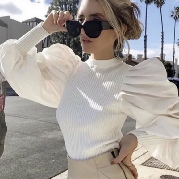 ZARA COMBINATION KNIT TOP SIZE M           🌸Bloggers Favorite🌸 - Picture 3 of 14